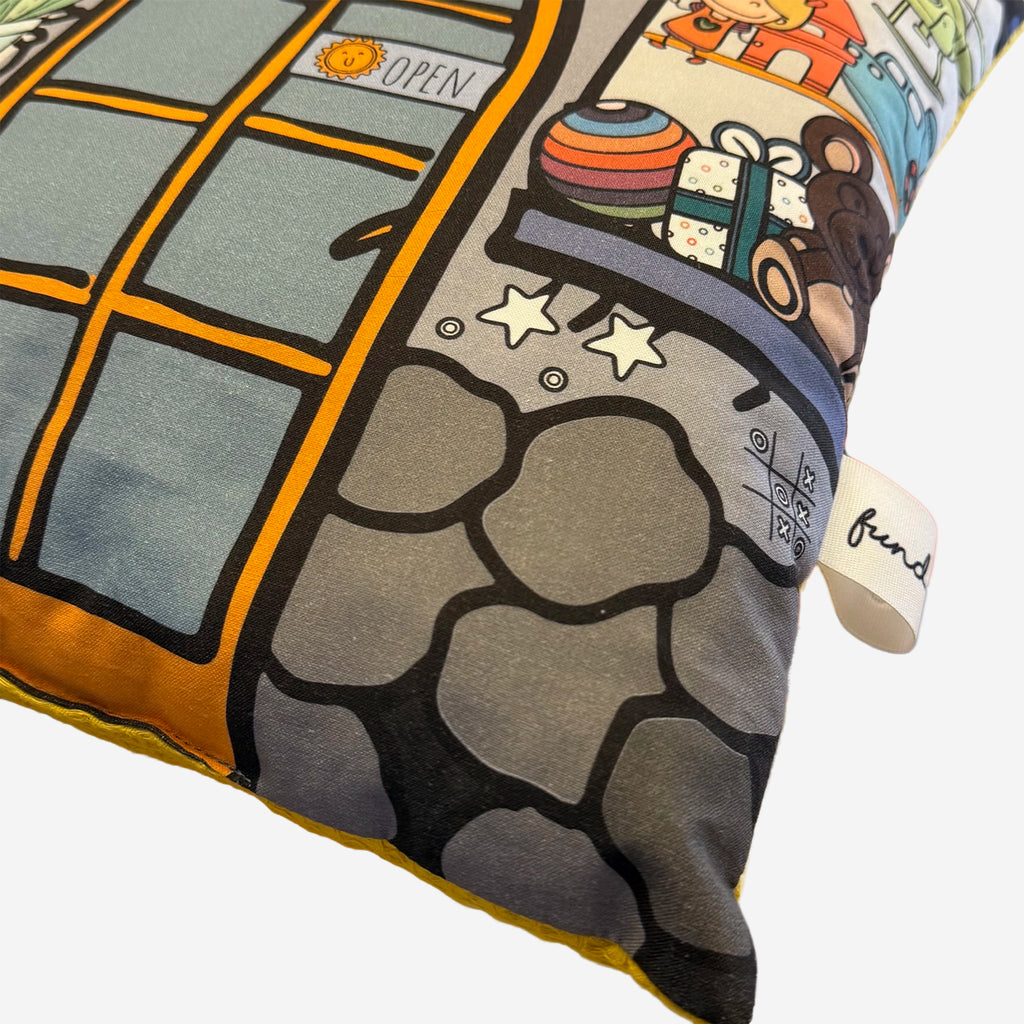 Fundertable Kissen mit Stadtmotiv – weicher Stoff, langlebige Verarbeitung und kreatives Design für fantasievolles Spielen
