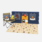 Fundertable Camp Globetrotter MAX Set mit Base, Fenster- und Türflaps, Spielmatte und Kissen. Komplette Spielwelt für kreatives Spielen, Rückzug und Abenteuer unter dem Tisch.