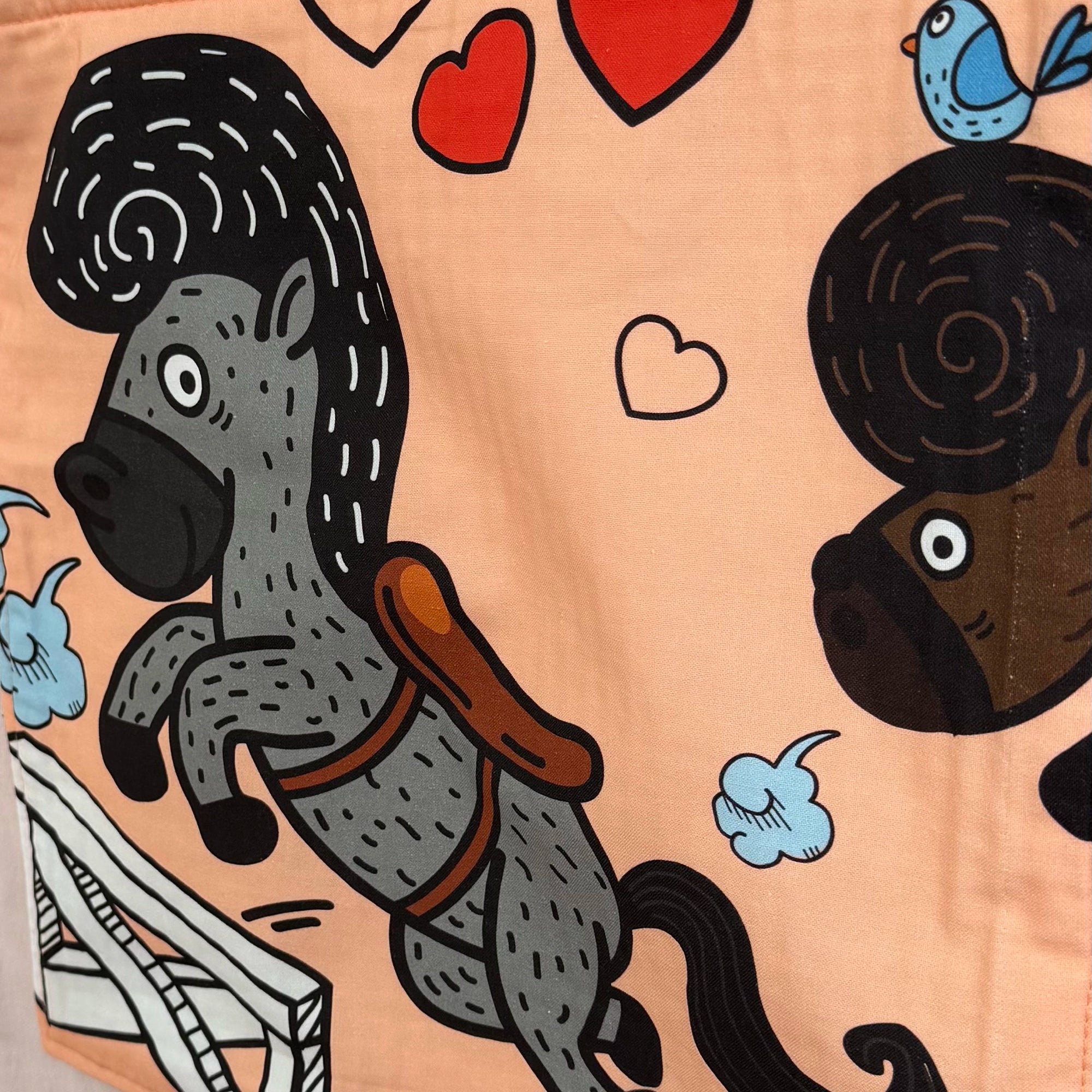 Fundertable Fensterklappe mit Pferdemotiv im Reitstall-Design