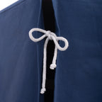 Detail der Fundertable Stoffverbindung in Blau mit Kordelverschluss